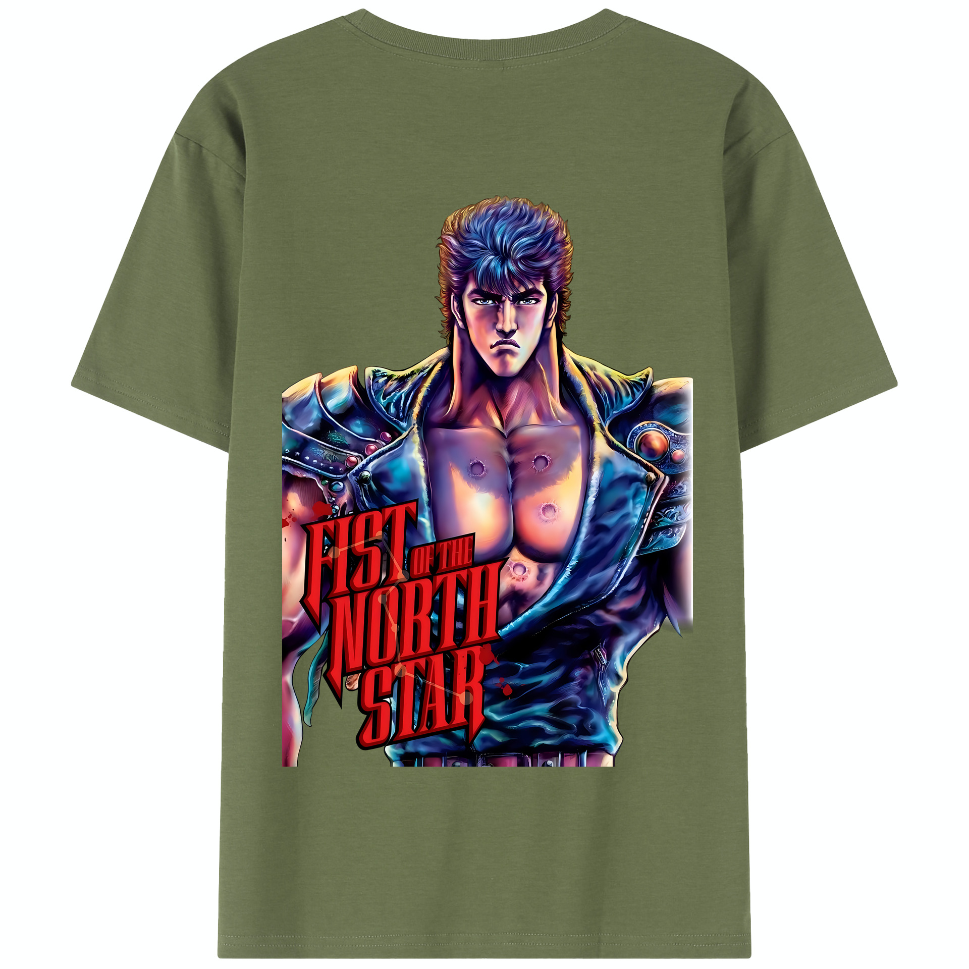 （画像用） 北斗の拳 Fist of the North Star 綿100％半袖Tシャツ（背面プリント）